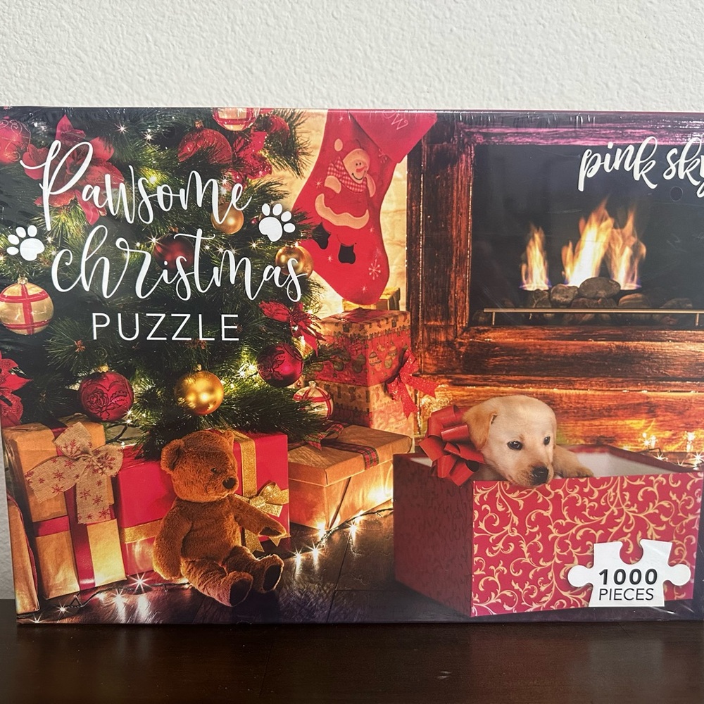 Pink Sky 1000 pc Pawsome Christmas Jigsaw Puzzle ~ New! Sealed